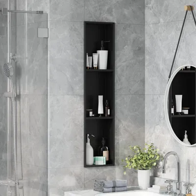 Immagine prodotto di vidaXL Box doccia nero 90 x 20 x 9,5 cm in acciaio inossidabile