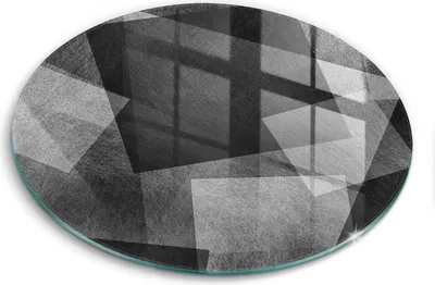 Zdjęcie produktu dla Szklana deska do krojenia - Deska kuchenna - ⌀40 cm – Szkło hartowane – Antypoślizgowa - Geometryczna Abstrakcja