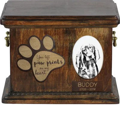 Obrázok produktu pre Čiernopálený mývalí pes I - urna na popol psa, personalizovaná urna s fotografiou, urna s fotografiou psa značky Art-Dog