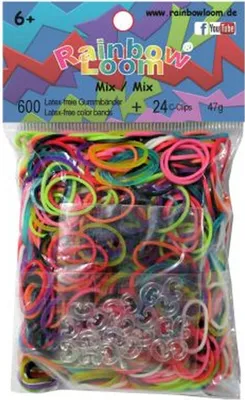 Produktbild von Rainbow Loom Regenbogenfarben 600 Gummibänder
