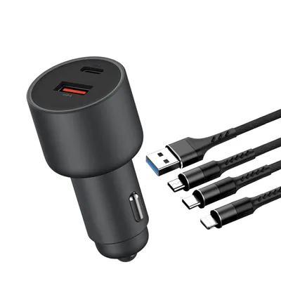 Produktbild von USB C Autoladegerät 38W Schnelles USB Autoladegerät PD&QC 3.0 Dual Port Super Mini & Ganzmetall Autoadapter Zigarettenanzünder Kompatibel mit iPhone 12/12 Pro/Max/12 Mini/iPhone 11/Pro/Max/XR/XS/Max/8, Samsung Galaxy S21/20/10/9 und mehr