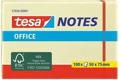 Image de Tesa 57656-00001-05 tesa Office Notes 100 Blatt 50 x 75mm gelb