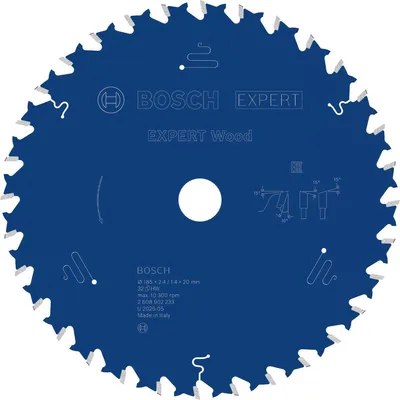 Immagine prodotto di Lama circolare Bosch EXPERT Wood, 185x2,4x20 mm, Z32