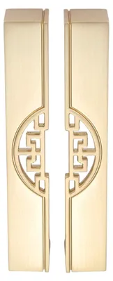 Produktbild von 2 Möbelgriffe für Schränke und Schubladen, Zinklegierung, Lochabstand 128 mm, Gold