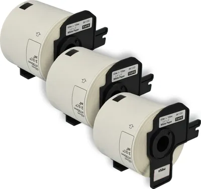 Produktbild von vhbw 3x Rolle mit Halter 62mm x 100mm (300 Etiketten) kompatibel mit Brother PT QL720NW Drucker Weiß