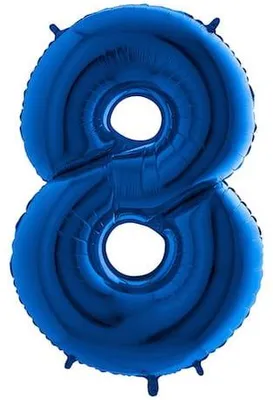 Obrázok produktu pre Fóliový balón číslo 8 modrý - 102 cm Grabo