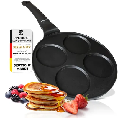 endusor Pancake Pfanne für Induktion mit Antihaftbeschichtung zum Braten von Pancakes, Spiegeleiern,