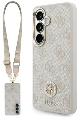 Obrázek produktu pro Pouzdro + řemínek Guess 4G Rhinestone Triangle MagSafe pro Galaxy S26, růžové