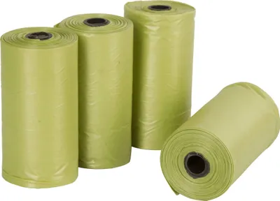 Obrázok produktu pre Vrecká na trus 4 rolky x 20 ks, biologicky rozložiteľné, zelené, Kerbl