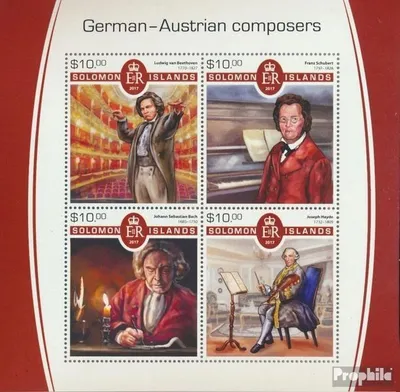 Produktbild von Briefmarken Salomoninseln 2017 Mi 4792-4795 Kleinbogen (kompl. Ausg.) postfrisch Deutsch-österreichische Komponisten