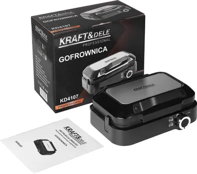 Zdjęcie produktu dla Gofrownica Na 2 Duże Gofry Regulacja Temperatury Mocna Niewyciekająca 2200W