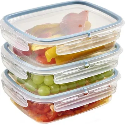 Produktbild von Ibenzoa® Frischhaltedosen 3er-Set rechteckig, 1,40 l (23,5×18,5×11 cm) – luftdicht mit 4 Sicherheitsverschlüssen, stapelbar, mikrowellen- & spülmaschinenfest, BPA-frei