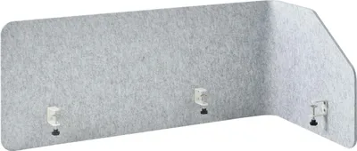 Produktbild von BELIANI Eckschreibtisch Trennwand Hellgrau Stoff PET-Filz 120 x 60 x 50 cm zum Aufstellen Klemmen Schallschutz Sichtschutz Pinnwand Büro Homeoffice