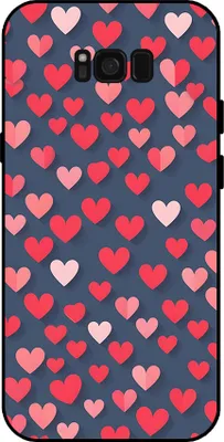 Produktbild von Smartphonica Telefon Fall fit für Samsung Galaxy S8 Plus mit rosa und roten Herzen Impressum - TPU Backcover Fall mit rosa und roten Herz-Design
