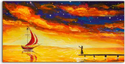 Produktbild von Coloray Acrylbild 120x60  Wandbild Acrylbilder Laternenfeuer auf der Brücke Schiff