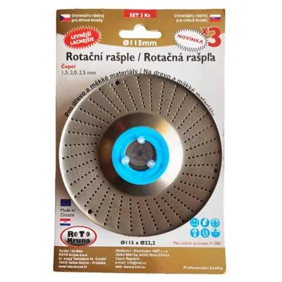Produktbild von Rotationsraspel-Set Ø 115 mm (Klinge 1,5, 2,0, 2,5 mm)