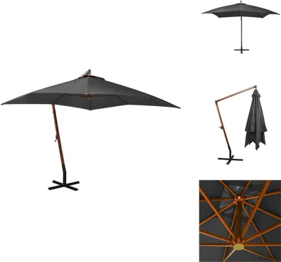 Produktbild von vidaXL Ampelschirm mit Mast Anthrazit 3x3 m Massivholz Tanne - Sonnenschirme & Sonnenschutze