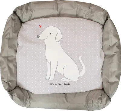 Produktbild von Mr. & Mrs. Panda Hundekorb Labrador Lebensretter - Grau Pastell - Geschenk, Gemütlich, Ostern, Hund, Valentinstag, Weihnachten, Vatertag