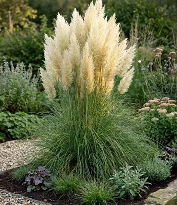 Produktbild von BALDUR Garten 1x Weißes Pampasgras, Pflanze im 9x9 cm-Topf, Cortaderia selloana, Ziergras, winterharte Staude, mehrjährig, pflegeleicht, Wasserbedarf gering, blühend ab 1. Standjahr