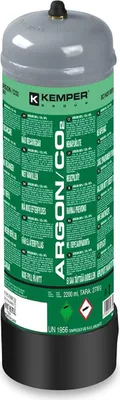 Image de Bouteille de gaz Argon + CO2 110 Bar 2.2 Litres Jetable Soudage MIG KEMPER