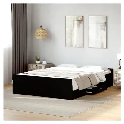 Produktbild von Bettgestell schwarz mit Schubladen 135x190 cm
