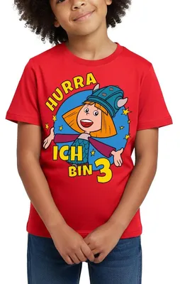 Produktbild von Spreadshirt Wickie Und Die Starken Männer 3. Geburtstag Kinder T-Shirt, 122/128 (7-8 Jahre), Rot