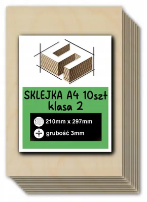 Immagine prodotto di Pannelli rettangolari in compensato di betulla grezzo – taglio e incisione laser, fresatura CNC, modellismo, traforo, pirografia, découpage, pittura e fai da te – qualità 2 – A4, 21 × 29,7 cm (210 × 297 mm) – 3 mm – 10 pezzi