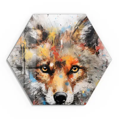 Produktbild von DEQOART Glasbild Echtglas 55x48 cm 'Urbaner Fuchstraum' Wandbild Bild modern Deko