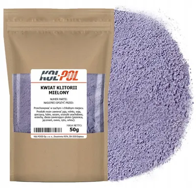 Zdjęcie produktu dla KLITORIA TERNATEŃSKA 50g Herbata niebieska Kwiat Klitorii w proszku Kol-Pol