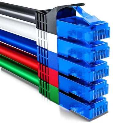 Zdjęcie produktu dla Zestaw 5 kabli sieciowych CAT6 U-UTP RJ45, wielokolorowe