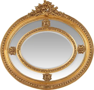Produktbild von Casa Padrino Luxus Barock Wandspiegel Oval Gold 120 cm - Massiv und Schwer - Goldener Spiegel