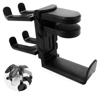 Image de Support pour casque et manette - Crochet rotatif à 360 degrés pour casque de jeu