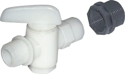 Produktbild von Ablaufhahn mit 3/4" Gewinde für Palettenboxen 1200x1000 mm, Durchlauf NW 15,5 mm