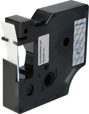 Produktbild von vhbw Schriftband-Kassette Ersatz für Dymo D1, 45011 für Etiketten-Drucker 7m x 12mm Blau auf Transparent