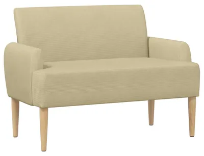Image de vidaXL Canapé deux places avec capitonnage boutonné, vert clair et gris, 116 x 67 x 81 cm