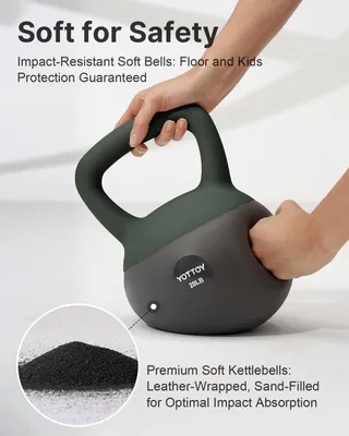 Produktbild von Kettlebell weich 6,8 kg, Antirutschbasis, stoßfestes Design, für Krafttraining