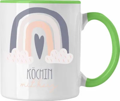 Produktbild von Trendation - Köchin Tasse Geschenk Danke Kaffeetassse Geschenkidee für Köchin mit Herz Spruch Frauen (Grün)