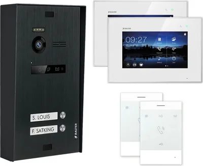Produktbild von BALTER EVO Aufputz Schwarz 7" Monitor Weiß + Talk Video Türsprechanlage Set für 2 Familienhaus