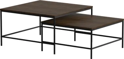 Produktbild von Couchtisch-Set Vicco Ramio Eiche rustikal/Schwarz 80 x 80 cm 2 Teile, Model 56194