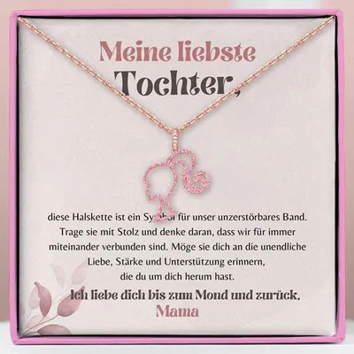Produktbild von Damen Halskette aus Roségold - Meine liebste Tochter - MINA_BARBIE