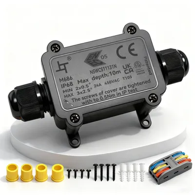 Productafbeelding van 2-Weg Aansluitdoos, IP68 Waterdichte Verdelerdoos, Kabelconnector Buiten