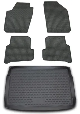 Produktbild von Gummi Kofferraumwanne + Fußmatten Set für VW Polo 6R, Bj. 12/2009-2017