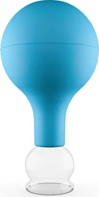 Produktbild von Pulox Schröpfglas aus Echtglas diverse Größen und Farben blau 25mm