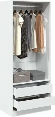 Produktbild von Design Kleiderschrank Weiß 80x50x200 cm Holzwerkstoff, Kleiderschränke 2024 Neu