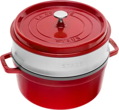 Produktbild von STAUB Cocotte Rund mit Dämpfeinsatz 26 cm Kirschrot