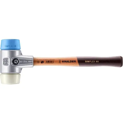 Produktbild von HALDER SIMPLEX Schonhammer Ø 60 mm TPE-soft blau / Nylon mit Aluminiumgehäuse
