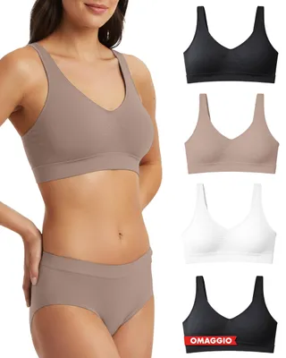 Immagine prodotto di Reggiseno a fascia da donna - Microfibra - Intimo senza cuciture - Elasticizzato - Set da 3 pezzi - Comodo e traspirante - Reggiseno da donna