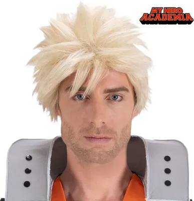 My Hero Academia Perücke Katsuki Bakugo Manga-Perücke blond für Herren Fasching Karneval Mottoparty Anime Manga Paar- und Gruppenkostüm Cosplay