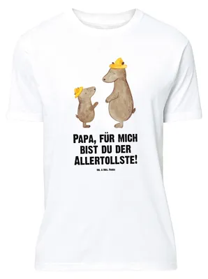 Produktbild von Mr. & Mrs. Panda Größe M T-Shirt Bären mit Hut - Weiß - Geschenk, Muttertag, Herren, Shirt, Family, Tshirt, Papa, Familie, Spruch, Vatertag, Bär