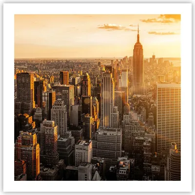 Produktbild von Poster - Poster ohne Rahmen - New York Wolkenkratzer Manhattan - 60x60 cm - Wand Bild - Wanddeko - Wandbilder - Kunstposter - Wandposter - Bilder - Kunstdruck - Wandbild - P2XAC60x60-2672